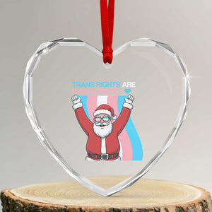 Christmas Trans Rights Are Human Rights Heart Crystal Glass Ornament LGBTQ Advocate TS12 Transparent Glass 3'' Heart Print Your Wear