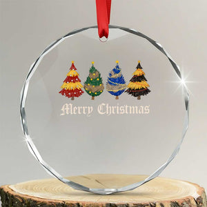 Christmas Tree Crystal Glass Ornament Retro Wizard Trees Magical Cute Family Pajama TS10 Transparent Glass 3'' Circle Print Your Wear