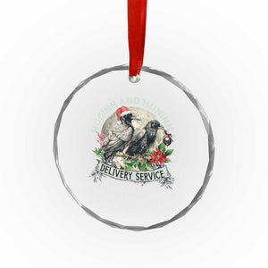 Christmas Viking Crystal Glass Ornament Huginn And Hunninn's Delivery Service Raven TS11 Print Your Wear