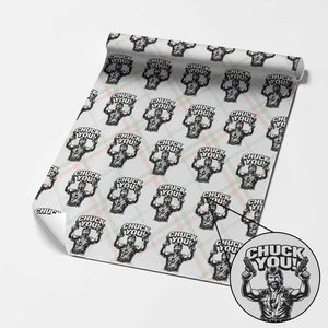 Chuck You Funny Action Legend Wrapping Paper Roll Tough Guy Meme Dual Guns Retro Humor for Patriotic Fans TS02 Christmas Plaid Print Your Wear