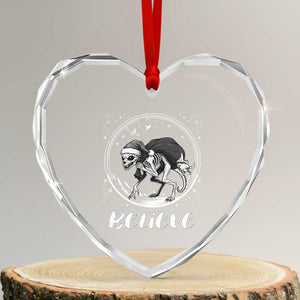 Chupacabra Heart Crystal Glass Ornament Funny Believe Christmas Cryptid Gift TS12 Transparent Glass 3'' Heart Print Your Wear