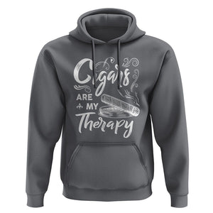 Cigar Lover Hoodie Cigars Are My Therapy Smoker Smoking TS09 Charcoal Print Your Wear