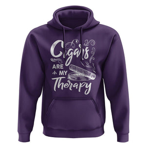Cigar Lover Hoodie Cigars Are My Therapy Smoker Smoking TS09 Purple Print Your Wear
