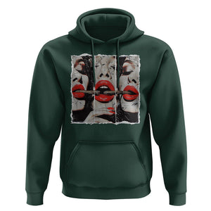 Cigar Lover Hoodie Roll It Lick It Smoke It Pretty Lady Smoking Smoker TS09 Dark Forest Green Print Your Wear