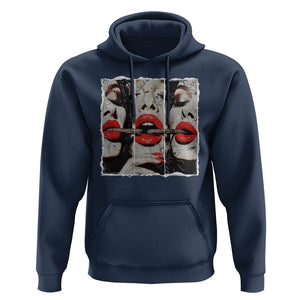 Cigar Lover Hoodie Roll It Lick It Smoke It Pretty Lady Smoking Smoker TS09 Navy Print Your Wear
