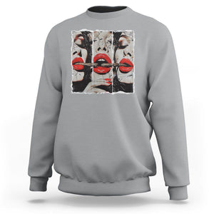 Cigar Lover Sweatshirt Roll It Lick It Smoke It Pretty Lady Smoking Smoker TS09 Sport Gray Print Your Wear
