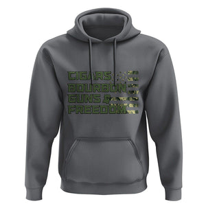 Cigars Bourbon Guns Freedom American Flag Hoodie TS09 Charcoal Print Your Wear