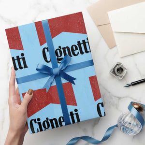 Cignetti Retro Red Box Wrapping Paper Roll - Indiana Game Day Sports Fan TS02 Light Blue Print Your Wear