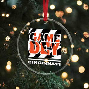 Cincinnati Crystal Glass Ornament Retro Vintage Game Dey White Stripes TS10 Print Your Wear