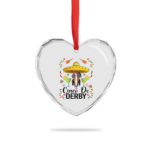 Cinco De Derby Funny Horse Racing Fiesta Heart Crystal Glass Ornament Mexican Sombrero and Margarita Horse Lover TS02 Print Your Wear