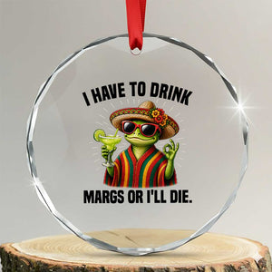 Cinco De Drinko Margarita Crystal Glass Ornament Funny Drinking Lizard Cinco De Mayo Fiesta TS14 Transparent Glass 3'' Circle Print Your Wear