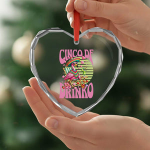 Cinco De Drinko Margarita Heart Crystal Glass Ornament Funny Flamingo Fiesta TS14 Print Your Wear