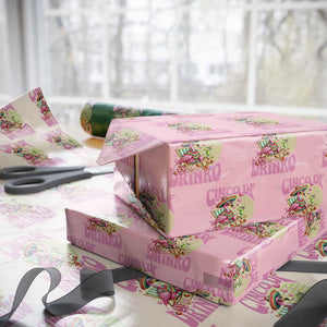 Cinco De Drinko Margarita Wrapping Paper Roll Funny Flamingo Fiesta TS14 Light Pink Print Your Wear