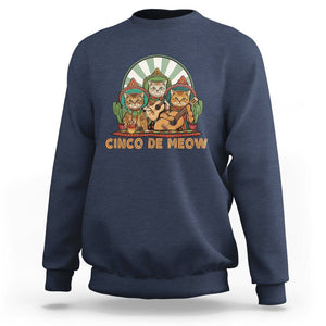 Cinco De Mayo Cat Lover Sweatshirt Cute Mexican Cat Mariachi Cinco De Meow TS09 Navy Printyourwear