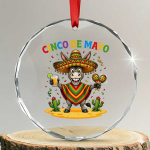Cinco de Mayo Donkey Mexican Fiesta Crystal Glass Ornament TS14 Transparent Glass 3'' Circle Print Your Wear