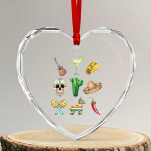 Cinco De Mayo Heart Crystal Glass Ornament Mexican Fiesta Party Celebration TS12 Transparent Glass 3'' Heart Print Your Wear