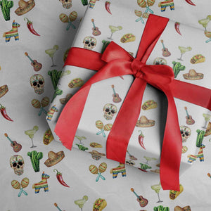 Cinco De Mayo Wrapping Paper Roll Mexican Fiesta Party Celebration TS12 White Print Your Wear