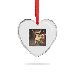 Cinco de Mayo Margarita Heart Crystal Glass Ornament Funny Chihuahua Drinking Cocktail Mexican Fiesta Gift TS14 Print Your Wear