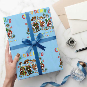 Cinco de Mayo Mexican Victory Wrapping Paper Roll Silly Goose Festive Heritage Puebla Battle 1862 TS14 Light Blue Print Your Wear