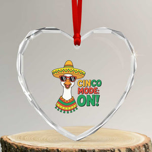 Cinco Mode On Heart Crystal Glass Ornament Silly Goose Cinco De Mayo Fiesta TS14 Transparent Glass 3'' Heart Print Your Wear