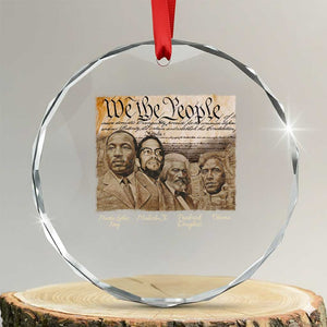 Civil Right Leaders Crystal Glass Ornament Martin Luther King Malcolm X Frederick Douglass Obama Black History Month TS11 Transparent Glass 3'' Circle Print Your Wear