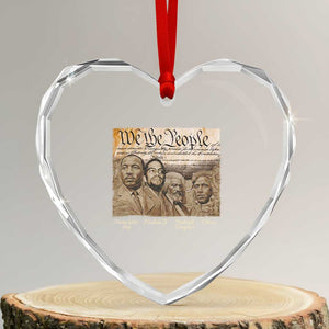 Civil Right Leaders Heart Crystal Glass Ornament Martin Luther King Malcolm X Frederick Douglass Obama Black History Month TS11 Transparent Glass 3'' Heart Print Your Wear