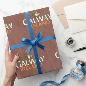 Claddagh Galway Ireland Wrapping Paper Roll City Of The Tribes Est 1232 TS11 Mocha Print Your Wear