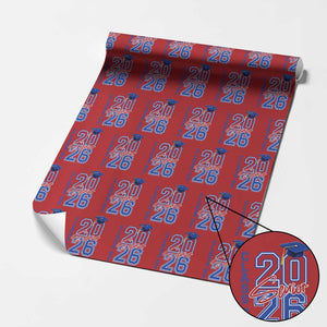 Class of 2026 Senior Wrapping Paper Roll School Graduation 26 TS11 Red Print Your Wear