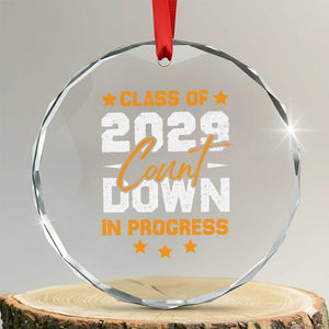 Class Of 2029 Count Down Graduating Crystal Glass Ornament TS10 Transparent Glass 3'' Circle Print Your Wear
