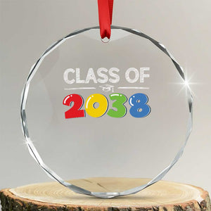 Class of 2038 Crystal Glass Ornament Grow With Me Kindergarten TS10 Transparent Glass 3'' Circle Print Your Wear