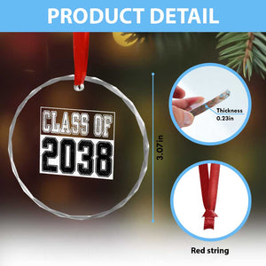 Class of 2038 Crystal Glass Ornament Grow With Me To Graduation TS10 Print Your Wear