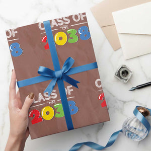 Class of 2038 Wrapping Paper Roll Grow With Me Kindergarten TS10 Mocha Print Your Wear