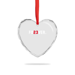 Classic Baseball Jersey Number 23 Heart Crystal Glass Ornament Fo23ever #23 Vintage Sports Fan - Print Your Wear