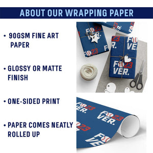Classic Baseball Jersey Number 23 Wrapping Paper Roll Fo23ever #23 Ball Sports Fan - Print Your Wear