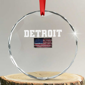 Classic LF Crystal Glass Ornament DFL Retro Varsity Vintage Sports Team Name USA Flag TS10 Transparent Glass 3'' Circle Print Your Wear