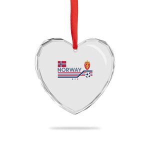 Classic Norway Football Emblem Graphic Heart Crystal Glass Ornament Retro Norwegian Flag Coat of Arms Norge Soccer Fans TS02 Print Your Wear