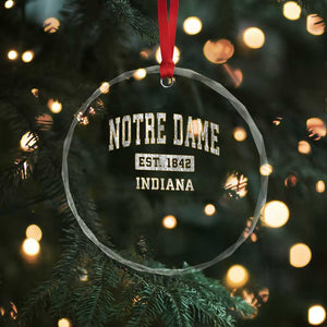 Classic Notre Dame Indiana Crystal Glass Ornament Est 1842 IN Retro Vintage Varsity TS02 Print Your Wear