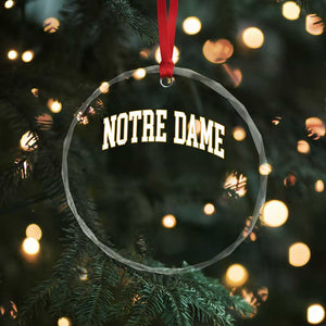 Classic Notre Dame Indiana Crystal Glass Ornament Retro Vintage Varsity Throwback Design TS02 Print Your Wear