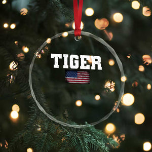 Classic Tiger Crystal Glass Ornament Retro Varsity Vintage Sports Team Name USA Flag TS10 Print Your Wear