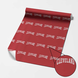 Cleveland Ohio OH City Throwback Design Vintage Wrapping Paper Roll TS11 Red Print Your Wear