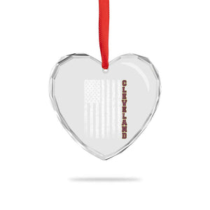 Cleveland Ohio State Pride Vintage American Flag Heart Crystal Glass Ornament Vintage American Flag Ohio State Pride TS11 Print Your Wear
