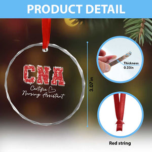 CNA Christmas Crystal Glass Ornament Certified Nursing Assistant Gift TS10 Print Your Wear