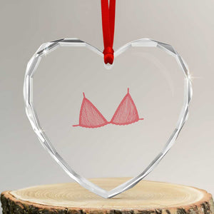Coastal Bikini Heart Crystal Glass Ornament Girls Trip Matching Beach Weekend TS14 Transparent Glass 3'' Heart Print Your Wear