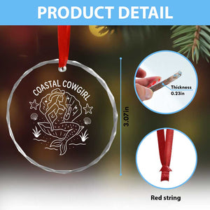 Coastal Cowgirl Crystal Glass Ornament Mermaid Rodeo Western Beach TS10 Print Your Wear