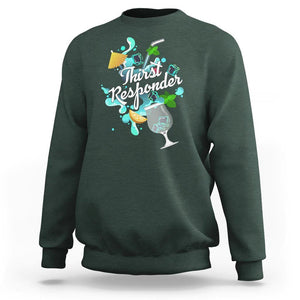 Cocktail Lover Sweatshirt Thirst Responder Funny Mixologists Bartender TS11 Dark Forest Green Print Your Wear