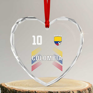 Colombia Soccer Sports Graphic Number 10 Jersey Style Heart Crystal Glass Ornament Proud Colombian Football Fans Game Day Pride TS02 Transparent Glass 3'' Heart Print Your Wear