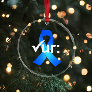 Colon Cancer Awareness Crystal Glass Ornament Blue Ribbon Colonoscopy Colorectal TS10 Print Your Wear