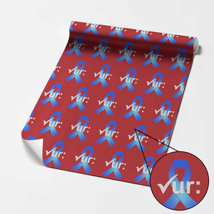 Colon Cancer Awareness Wrapping Paper Roll Blue Ribbon Colonoscopy Colorectal TS10 Red Print Your Wear