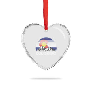 Colorado Flag Mountain 70s Retro Patriotic Colorado State Day Heart Crystal Glass Ornament TS11 Print Your Wear