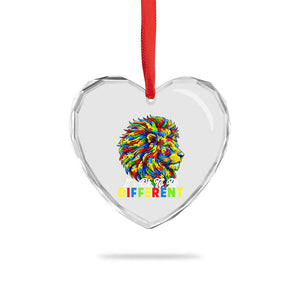 Colorful Autism Acceptance Lion Heart Crystal Glass Ornament It Is Ok To Be Different Courageous Neurodiversity Support TS02 Print Your Wear